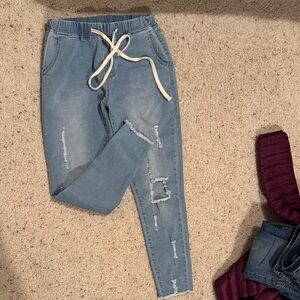 Hayden Light Blue Distressed Women's Jeggings